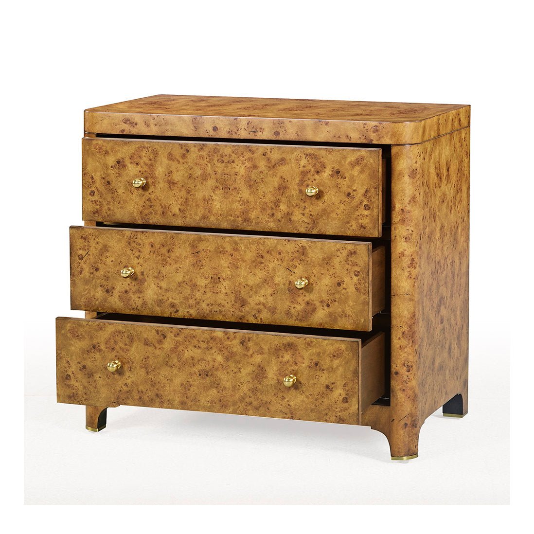 Art Deco Burl Nightstand - English Georgian America