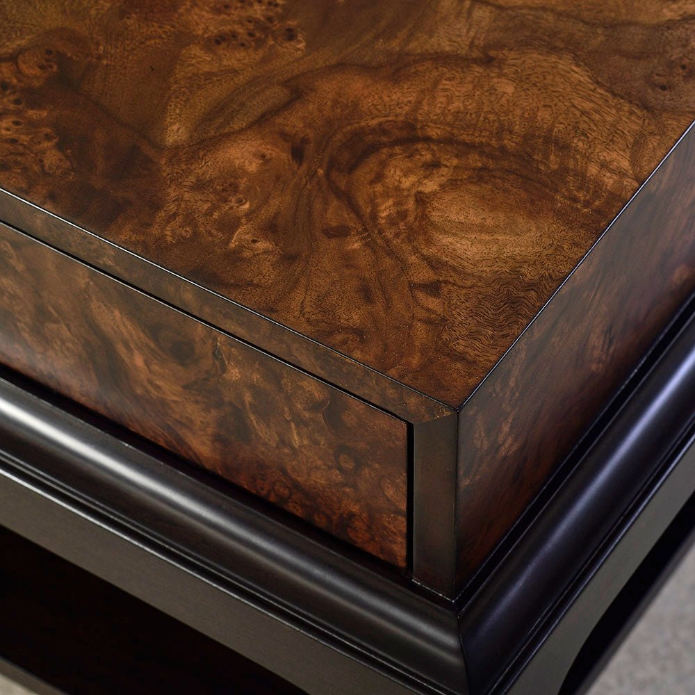 Art Deco Burl Walnut Coffee Table - English Georgian America