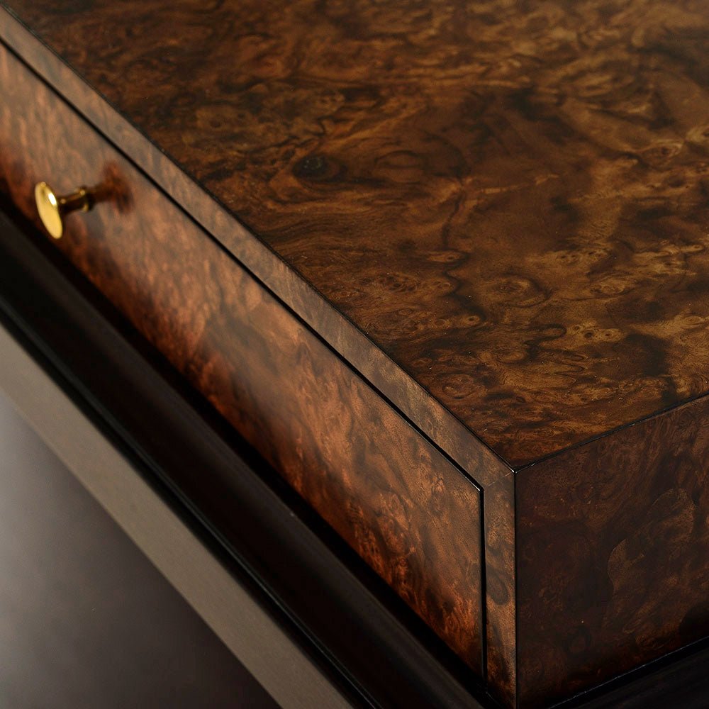 Art Deco Burl Walnut Coffee Table - English Georgian America