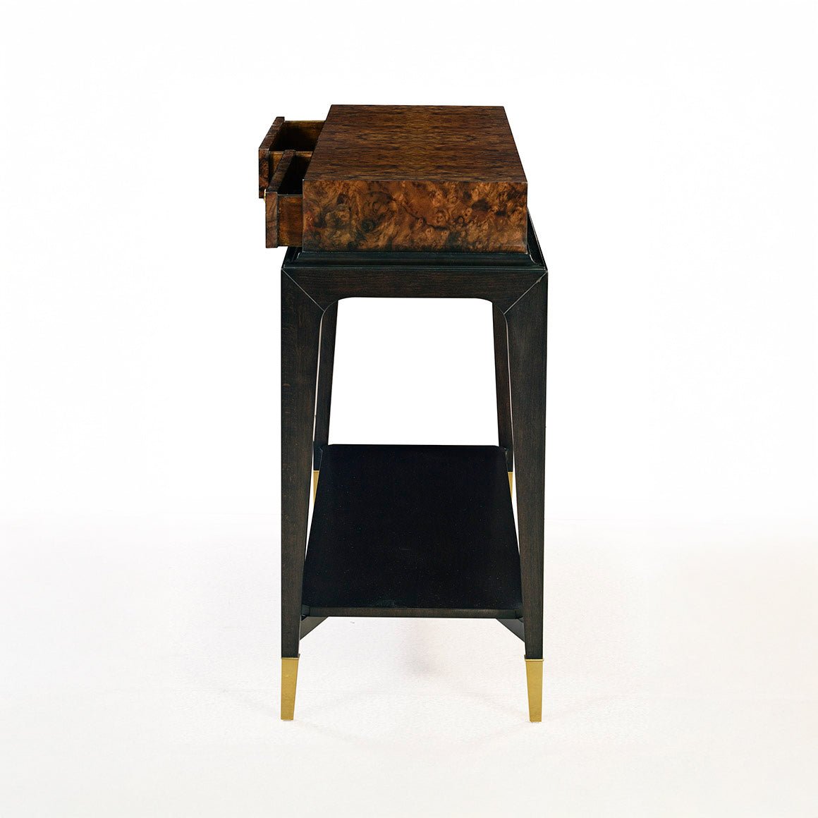 Art Deco Burl Walnut Console - English Georgian America