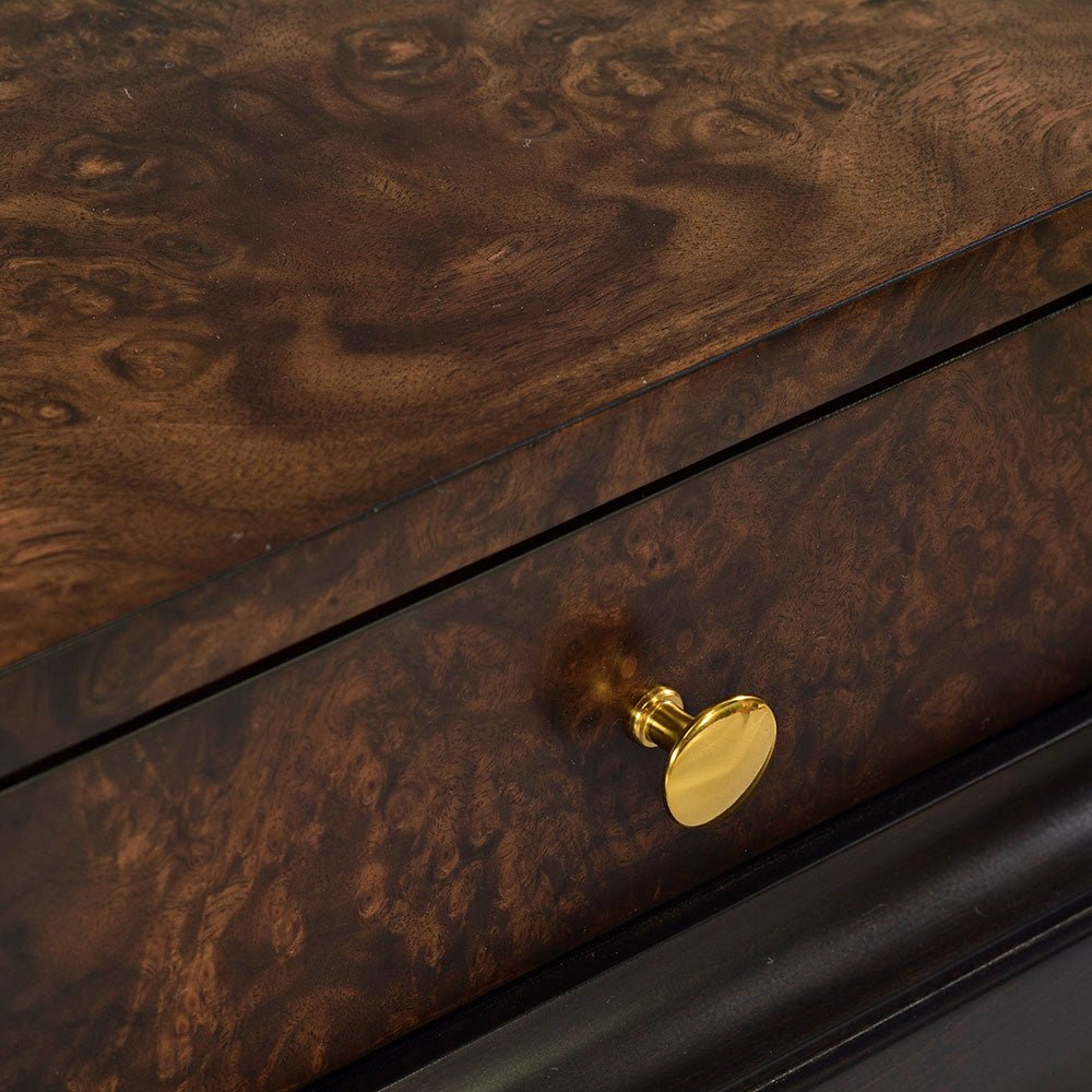 Art Deco Burl Walnut End Table - English Georgian America