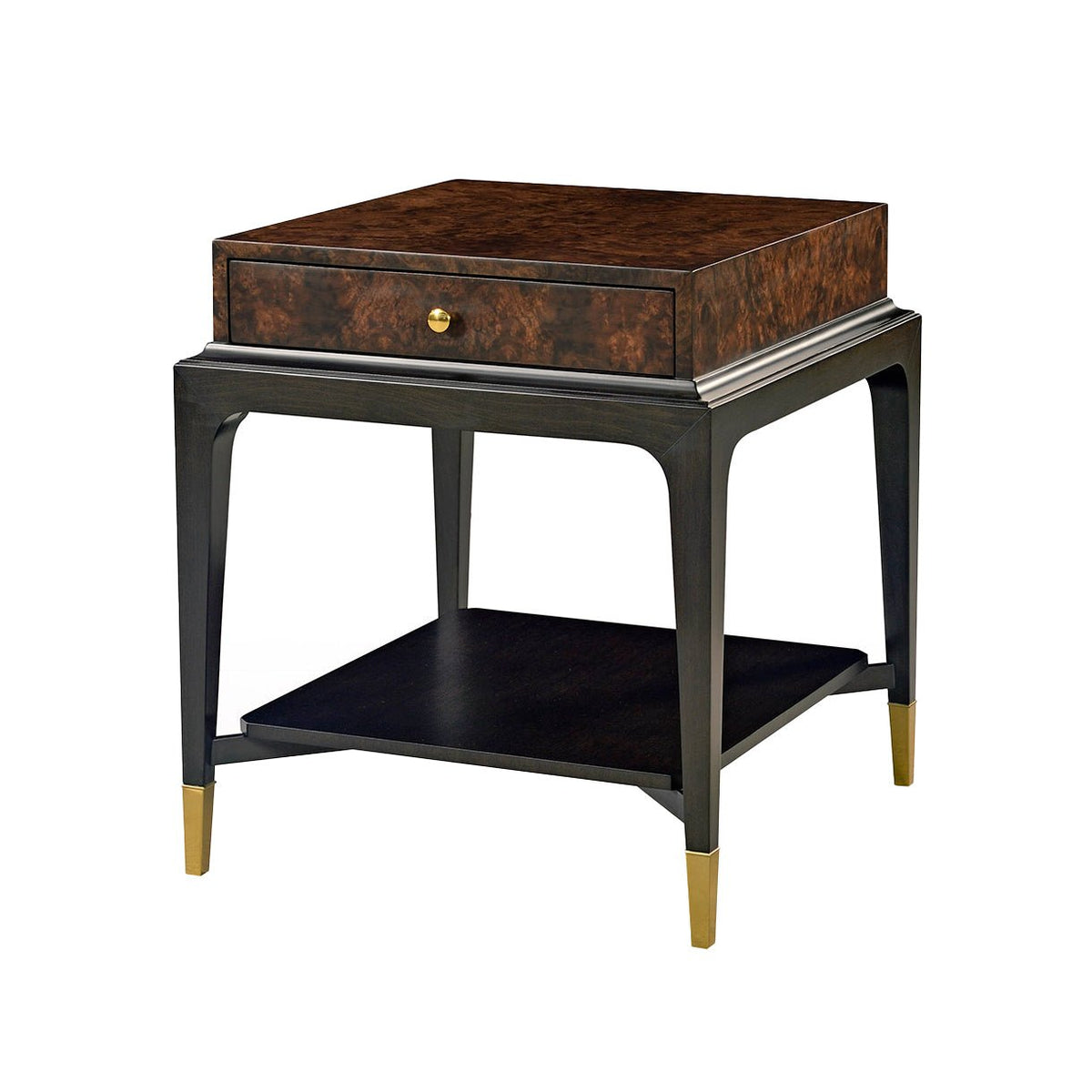 Art Deco Burl Walnut End Table - English Georgian America