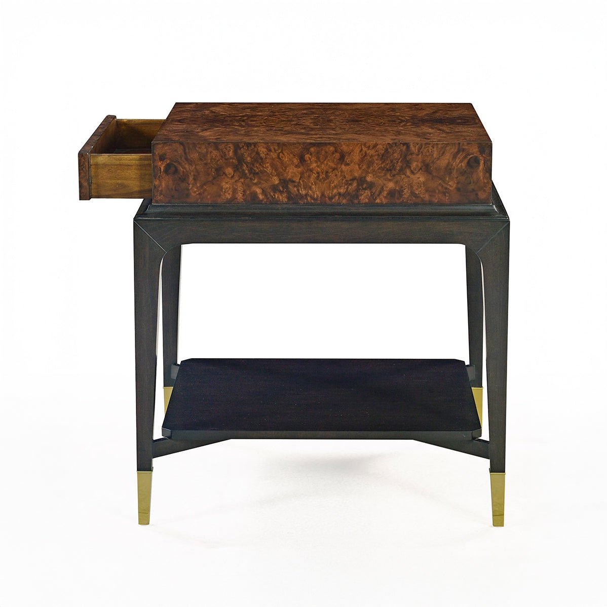 Art Deco Burl Walnut End Table - English Georgian America