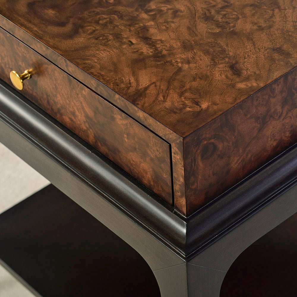 Art Deco Burl Walnut End Table - English Georgian America