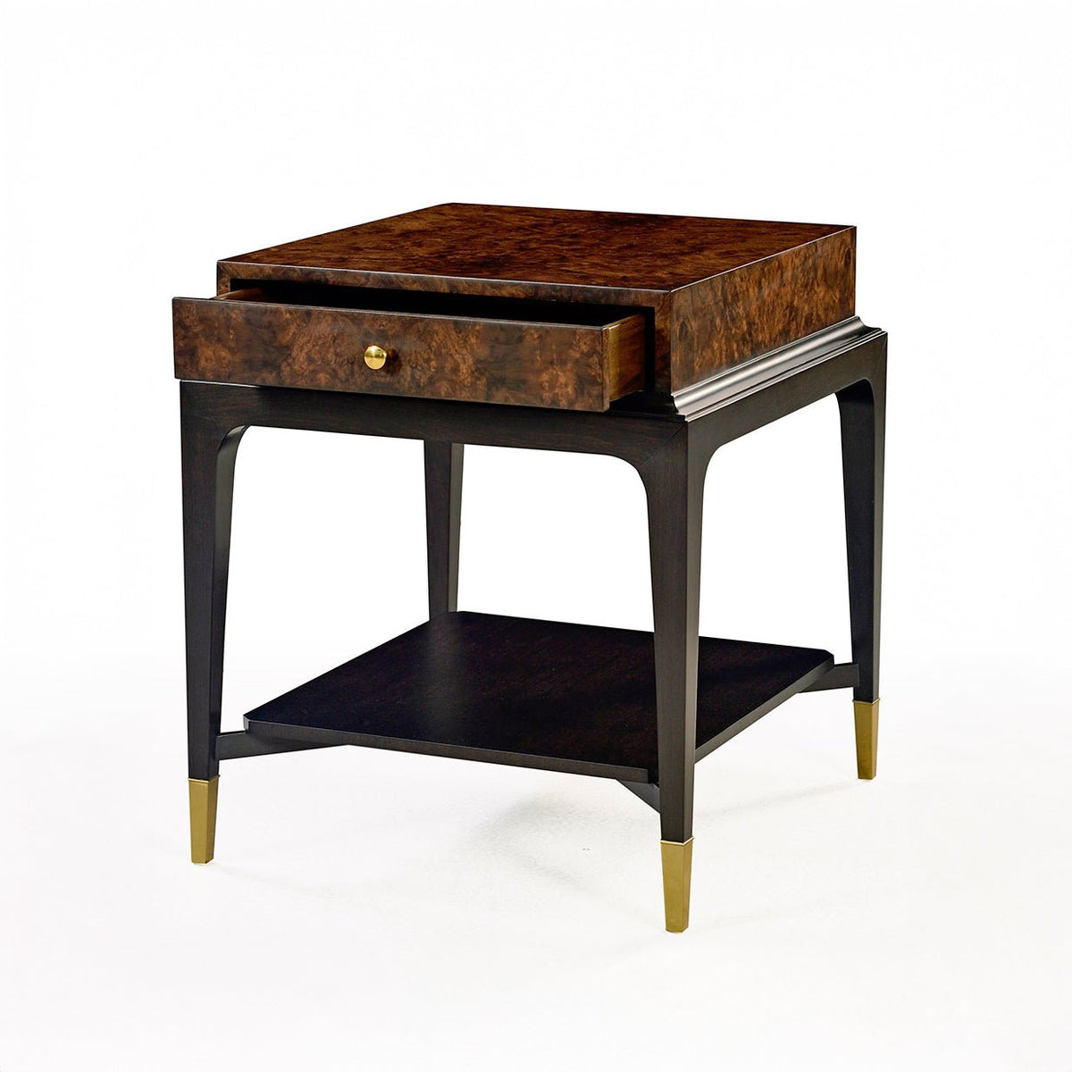 Art Deco Burl Walnut End Table - English Georgian America