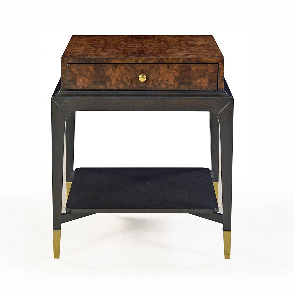 Art Deco Burl Walnut End Table - English Georgian America