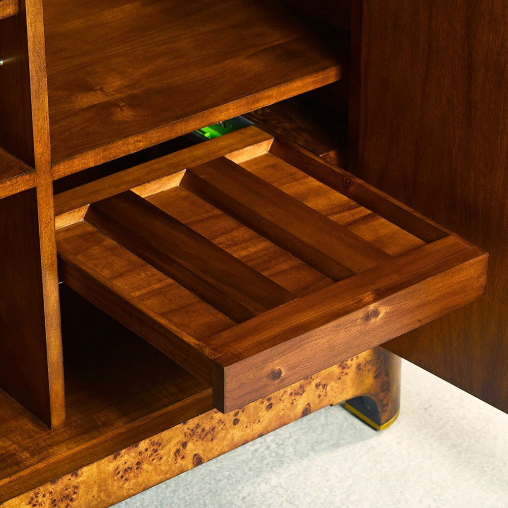 Art Deco Burl Wood Bar Cabinet - English Georgian America