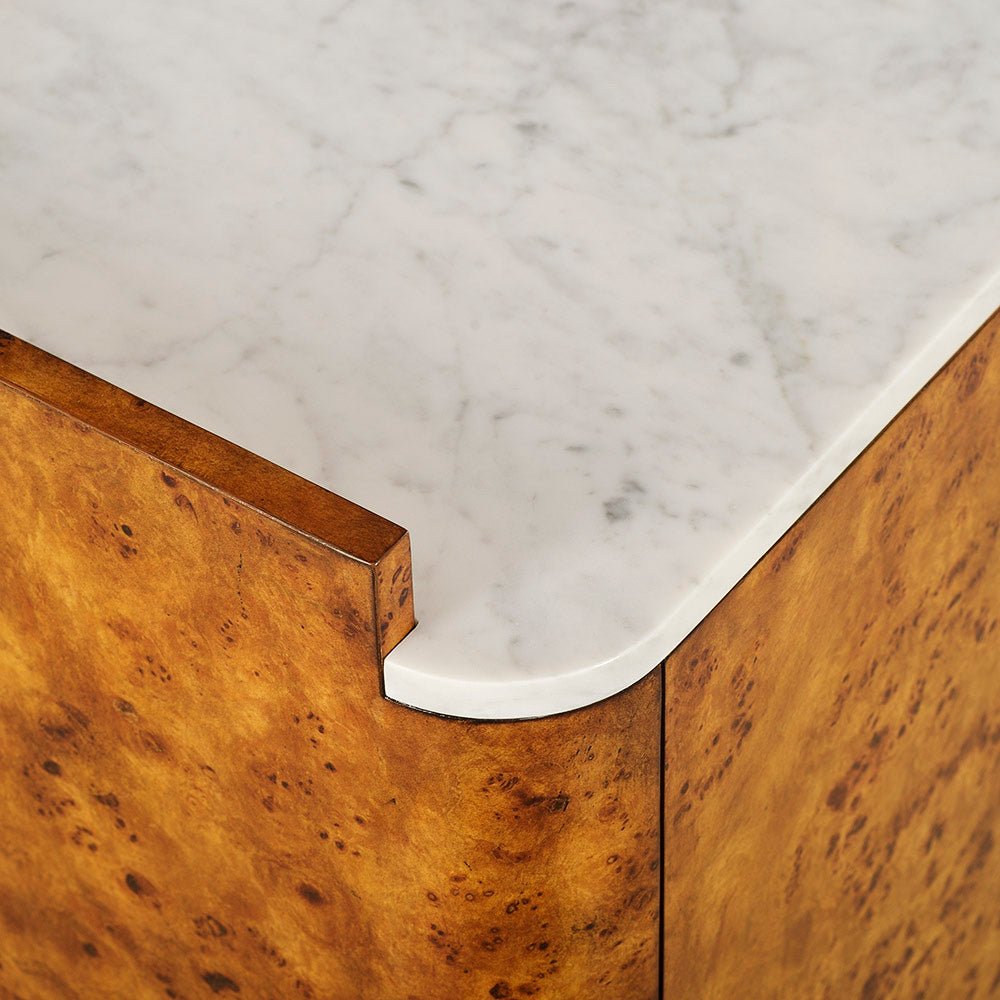 Art Deco Burl Wood Bar Cabinet - English Georgian America