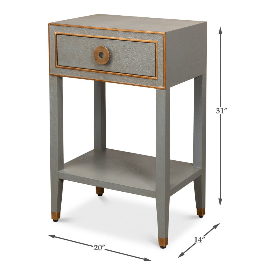 Art Deco Grey Nightstand - English Georgian America