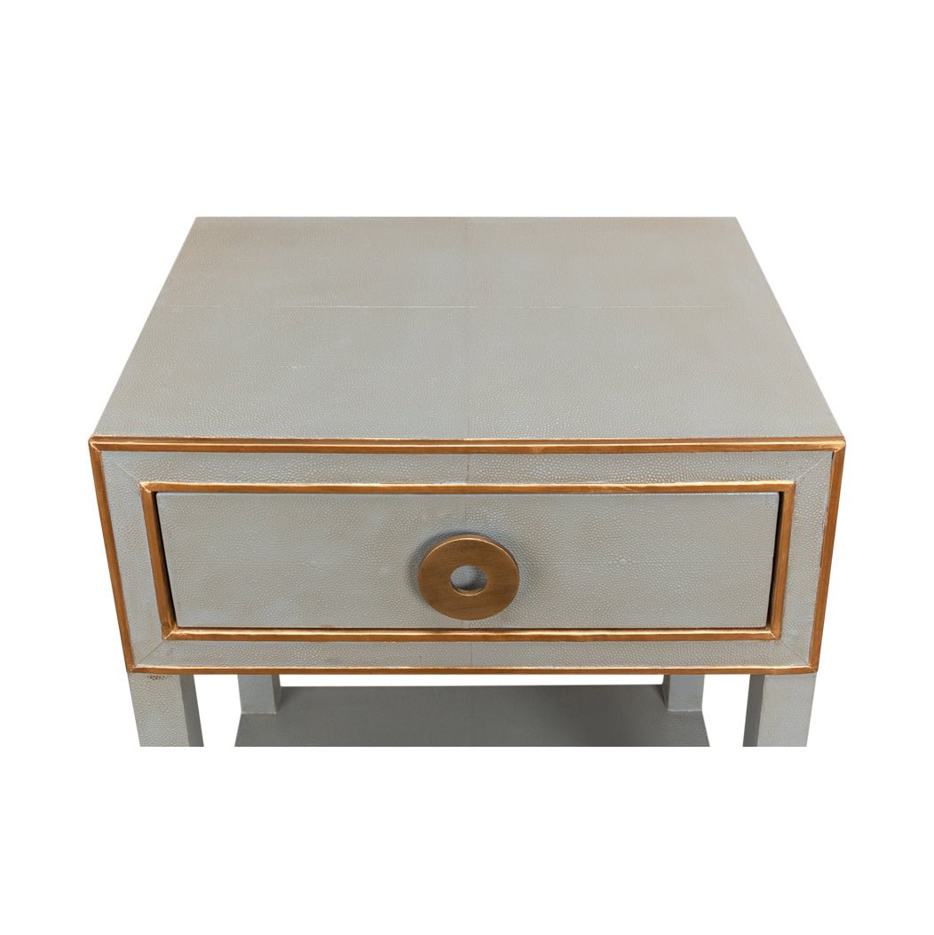 Art Deco Grey Nightstand - English Georgian America