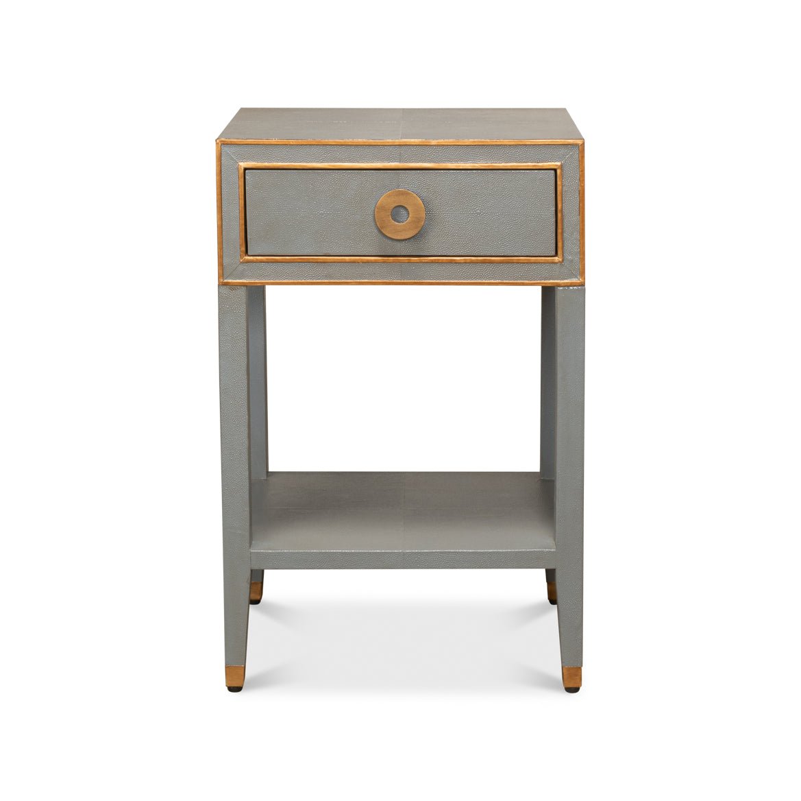 Art Deco Grey Nightstand - English Georgian America