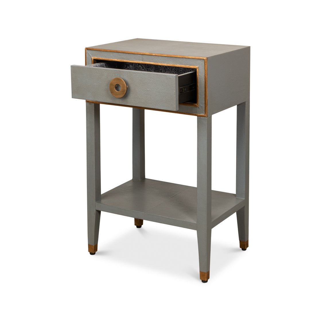 Art Deco Grey Nightstand - English Georgian America