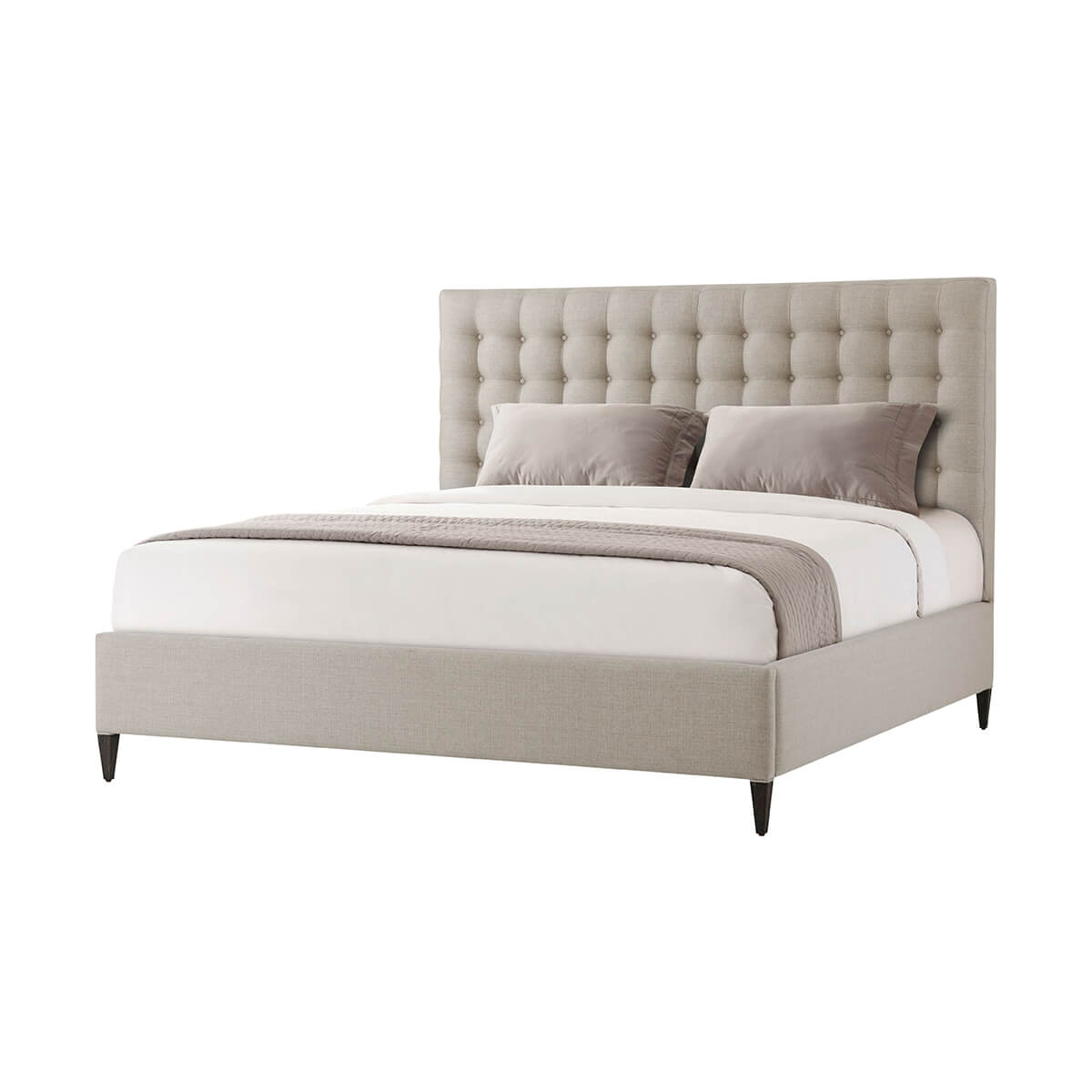 Art Deco Inspired Tufted King Bed - English Georgian America