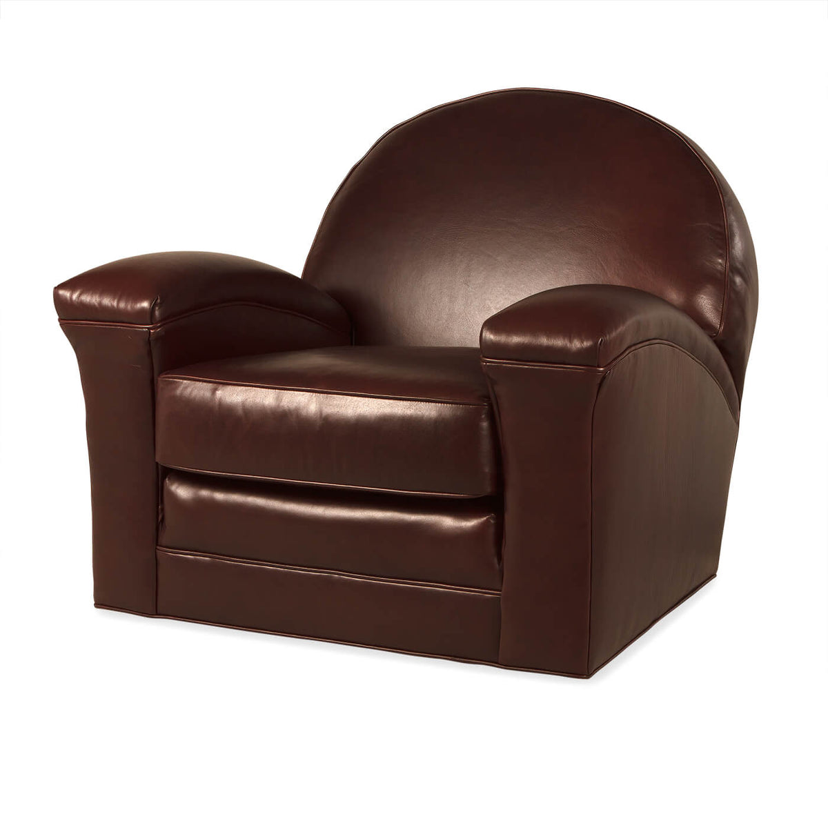 Art Deco Leather Club Chair - English Georgian America