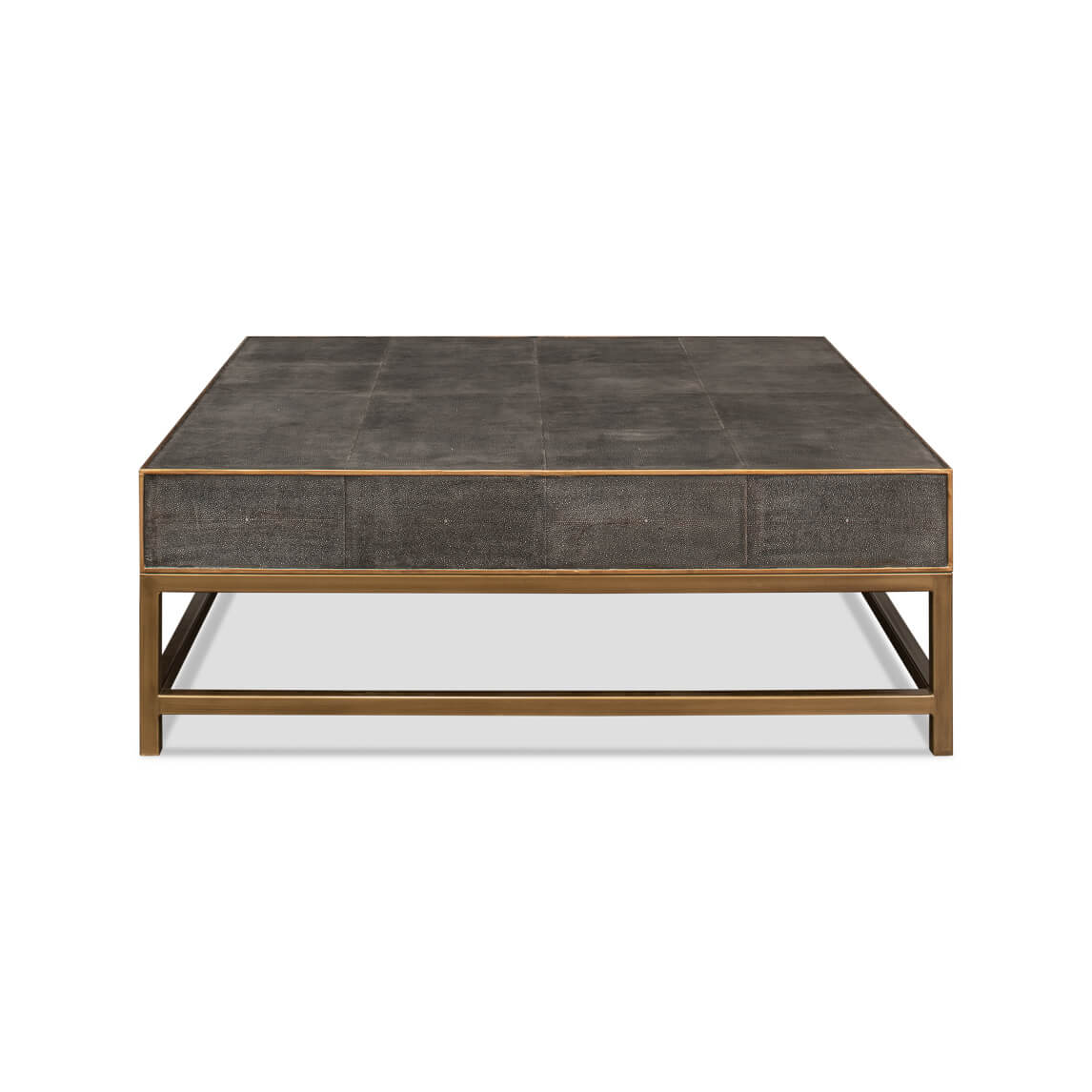 Art Deco Leather Coffee Table in Antique Grey - English Georgian America