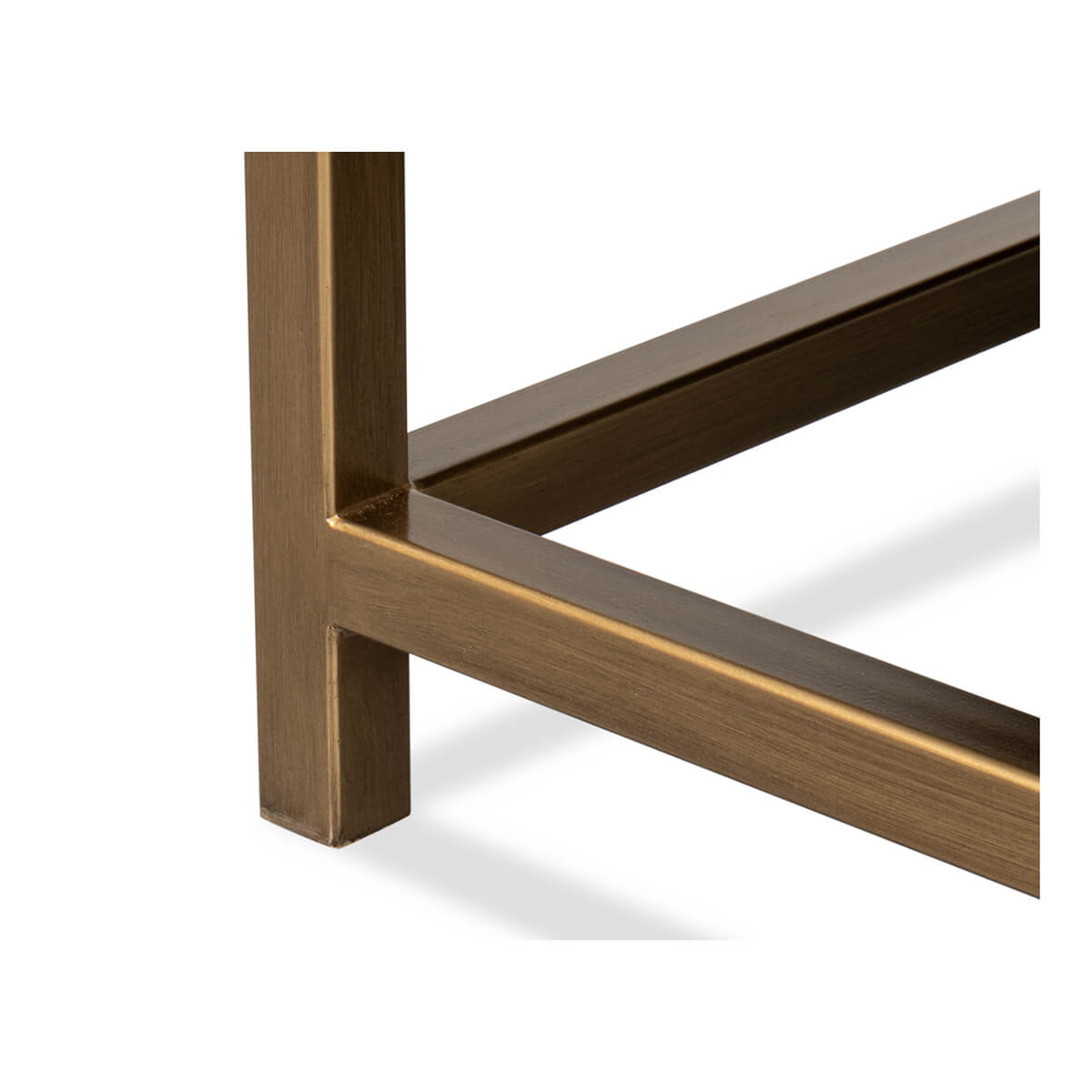 Art Deco Leather Coffee Table in Tan - English Georgian America