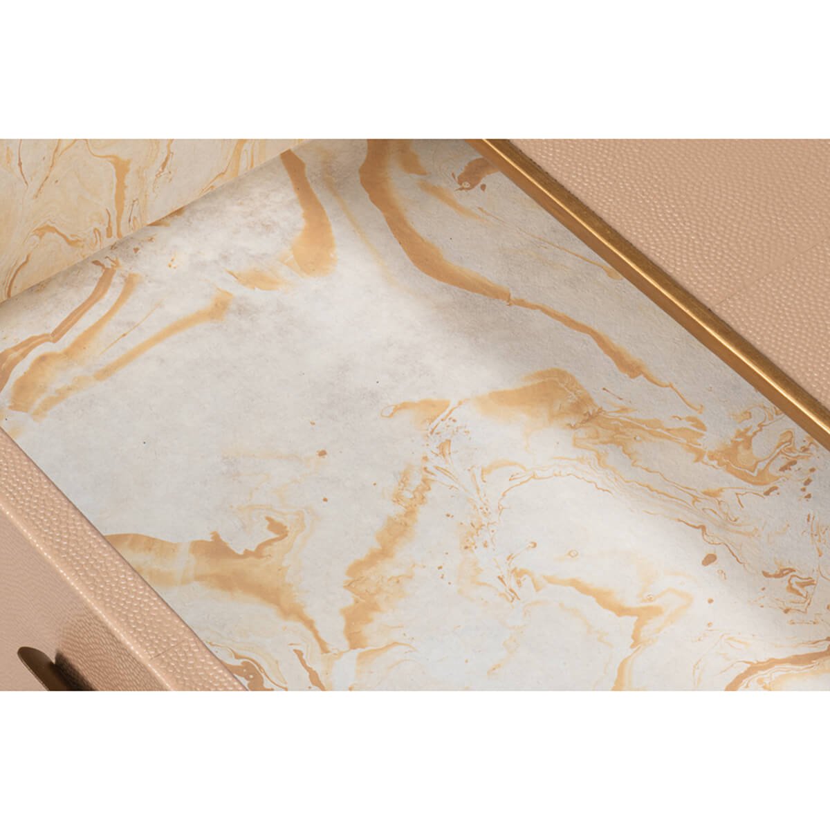 Art Deco Leather Coffee Table in Tan - English Georgian America