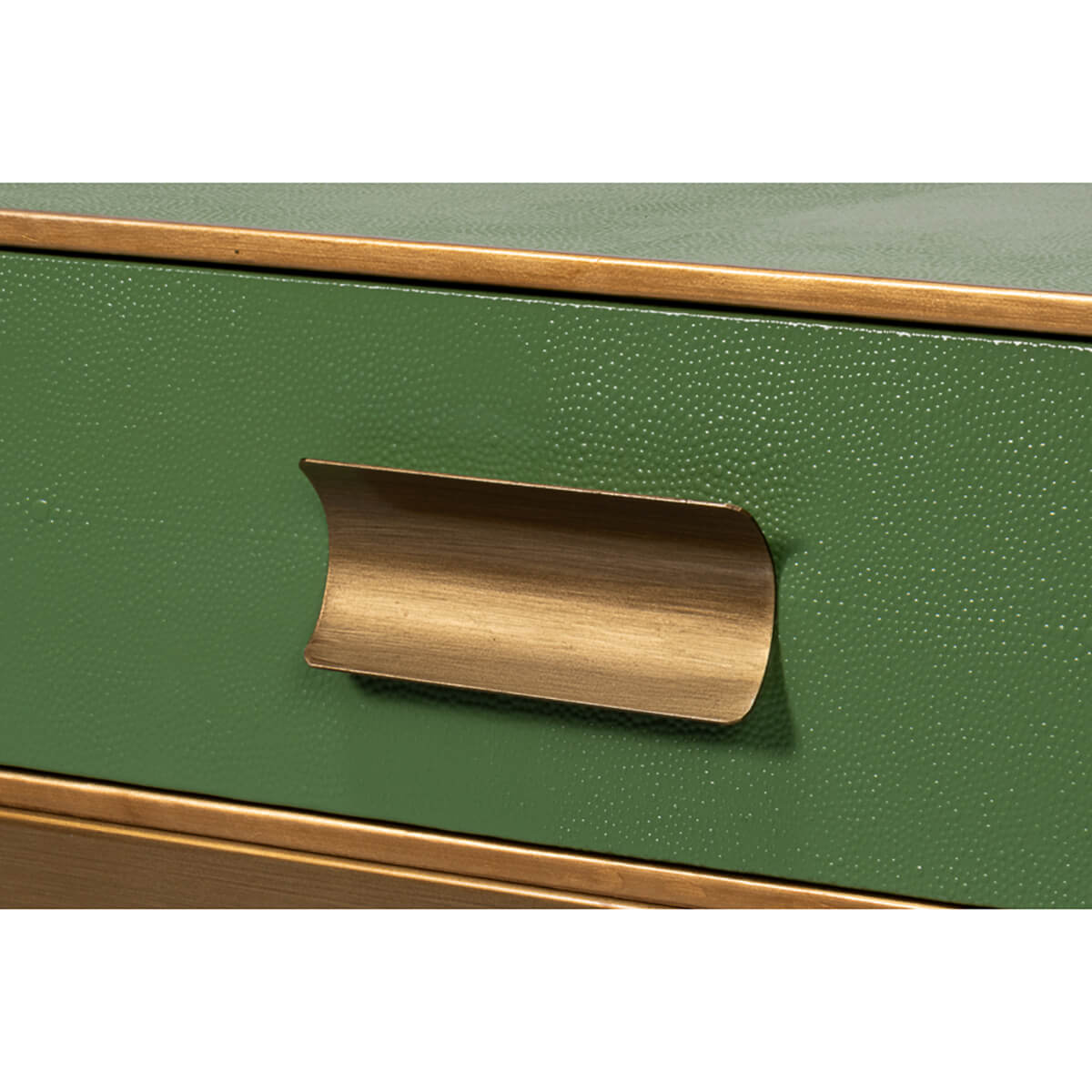 Art Deco Leather Coffee Table in Watercress Green - English Georgian America
