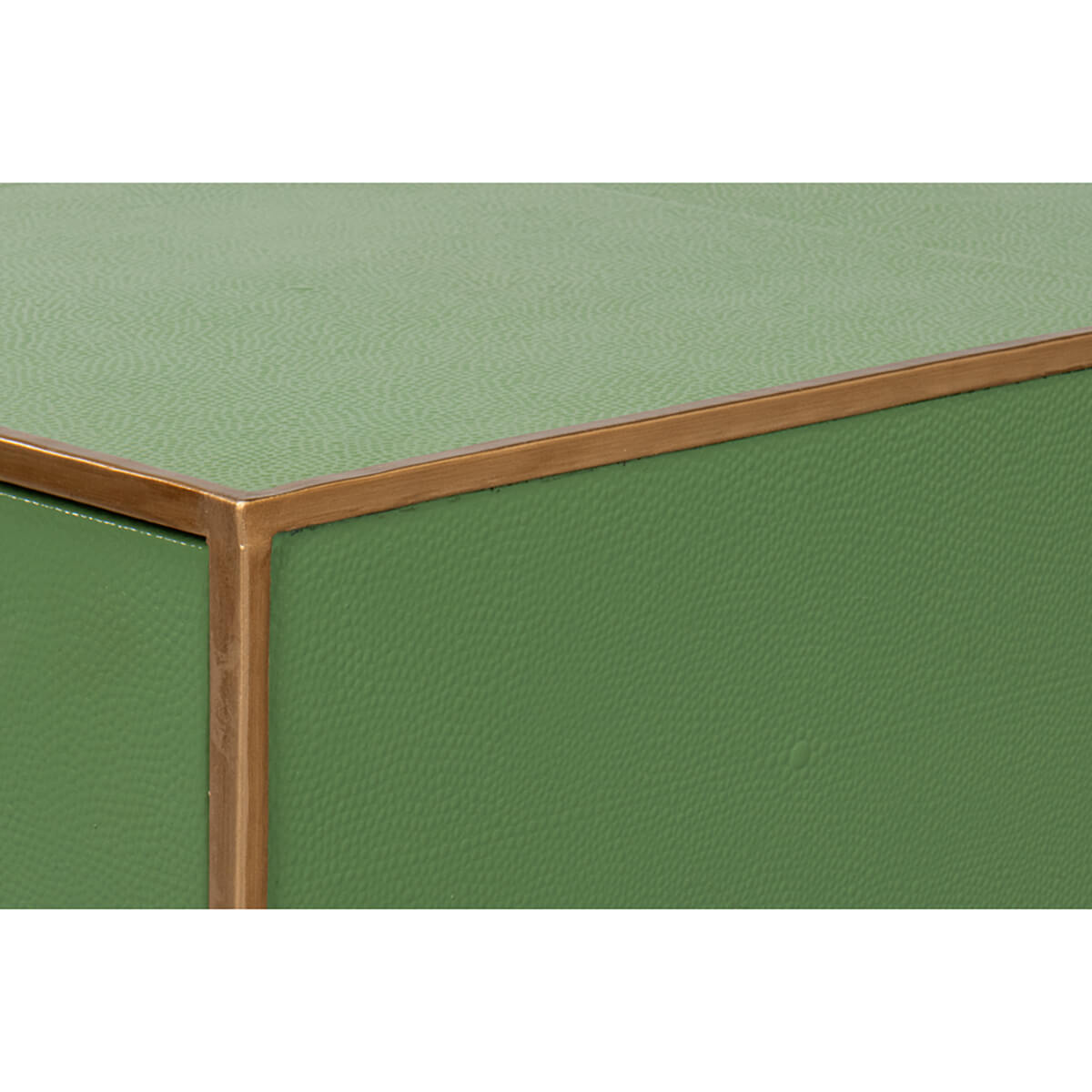 Art Deco Leather Coffee Table in Watercress Green - English Georgian America