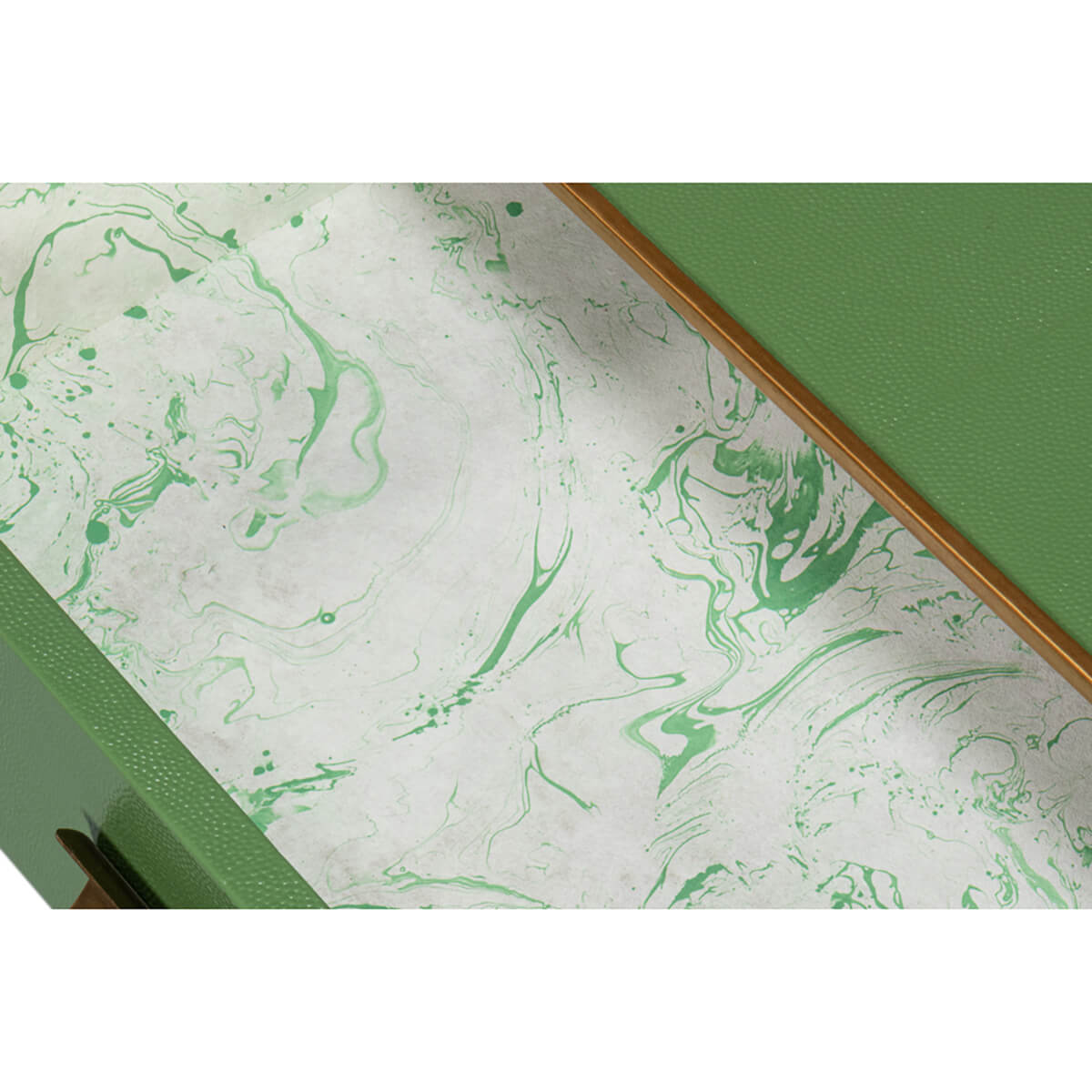 Art Deco Leather Coffee Table in Watercress Green - English Georgian America