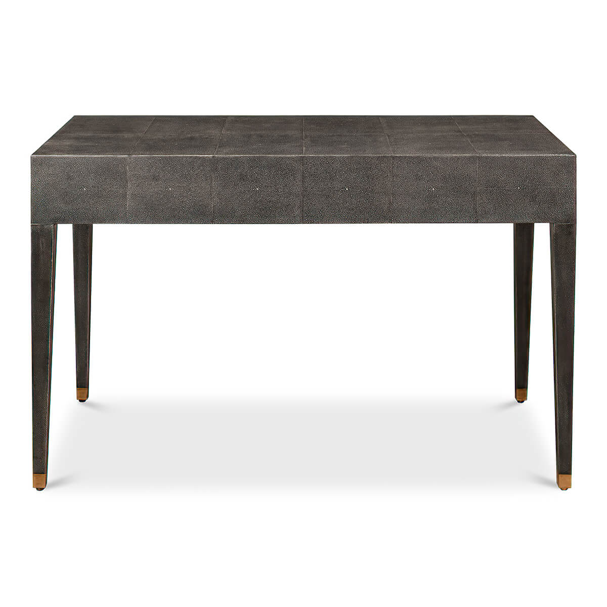 Art Deco Leather Desk - Dark Grey - English Georgian America