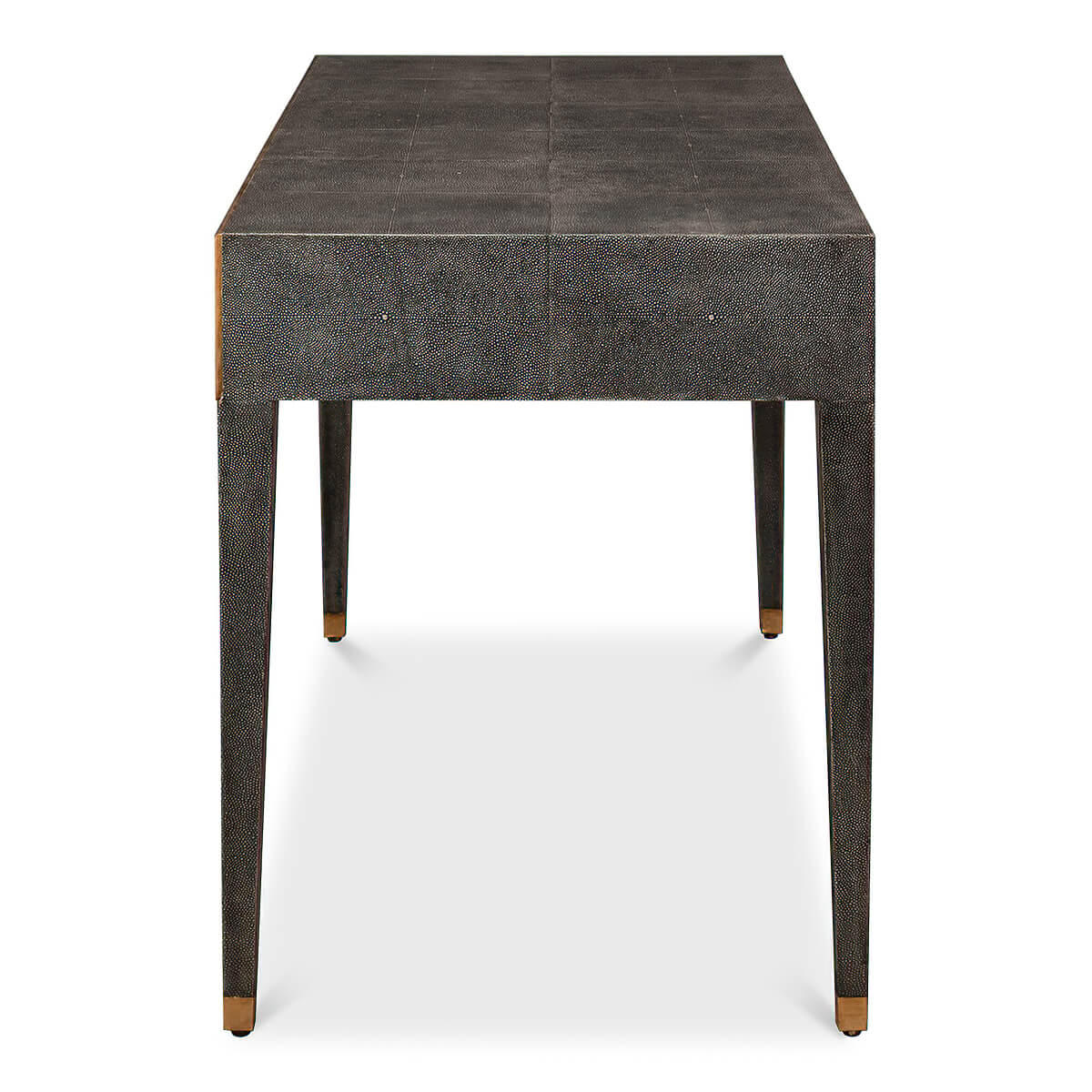 Art Deco Leather Desk - Dark Grey - English Georgian America