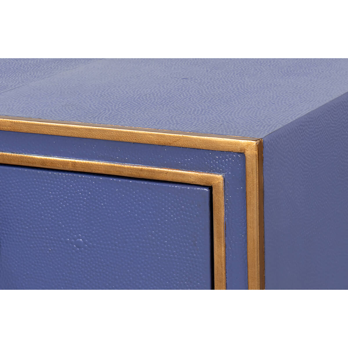 Art Deco Leather Desk In Marlin Blue - English Georgian America