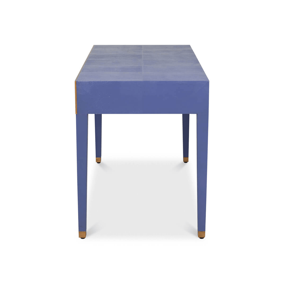 Art Deco Leather Desk In Marlin Blue - English Georgian America