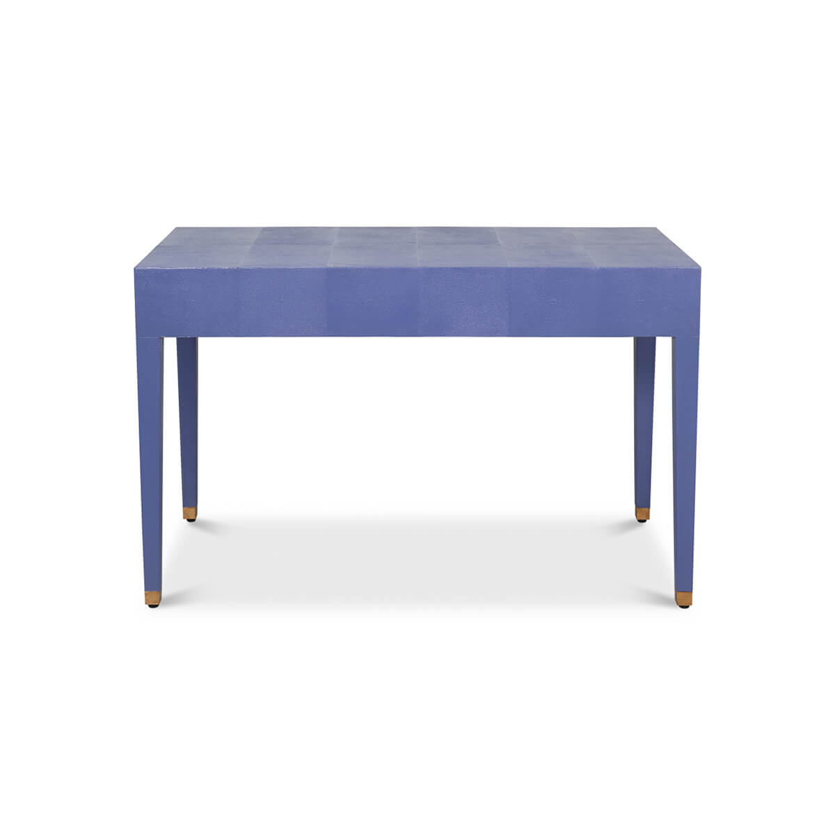 Art Deco Leather Desk In Marlin Blue - English Georgian America