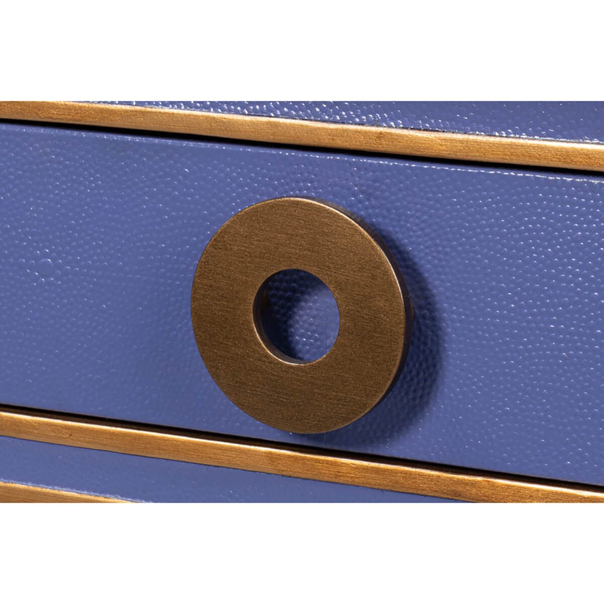 Art Deco Leather Desk In Marlin Blue - English Georgian America