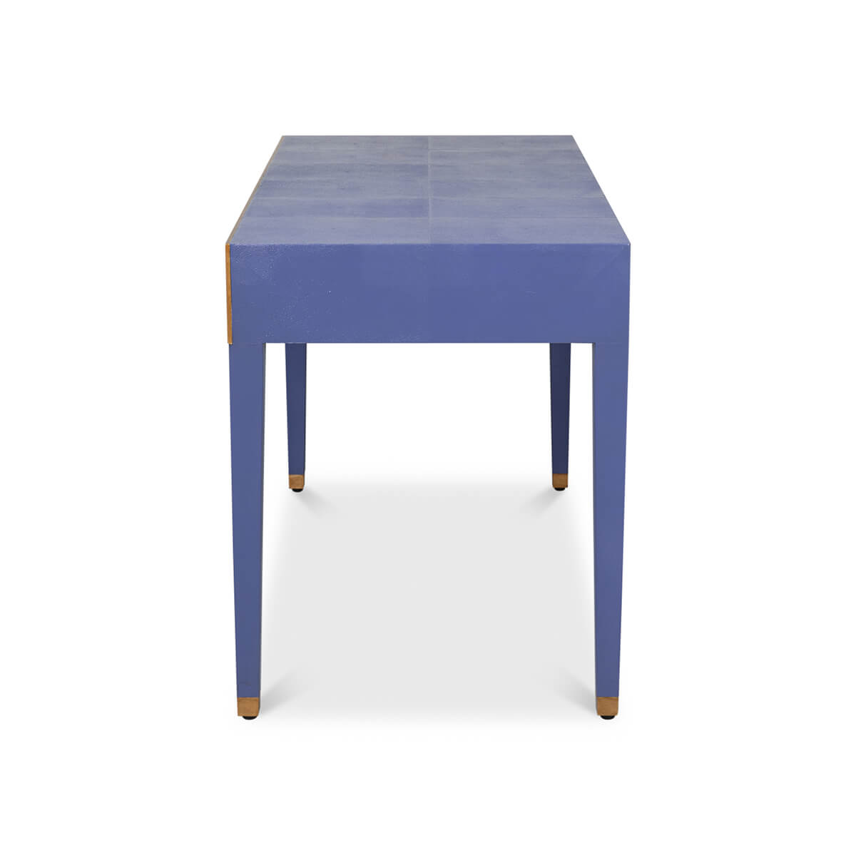 Art Deco Leather Desk In Marlin Blue - English Georgian America