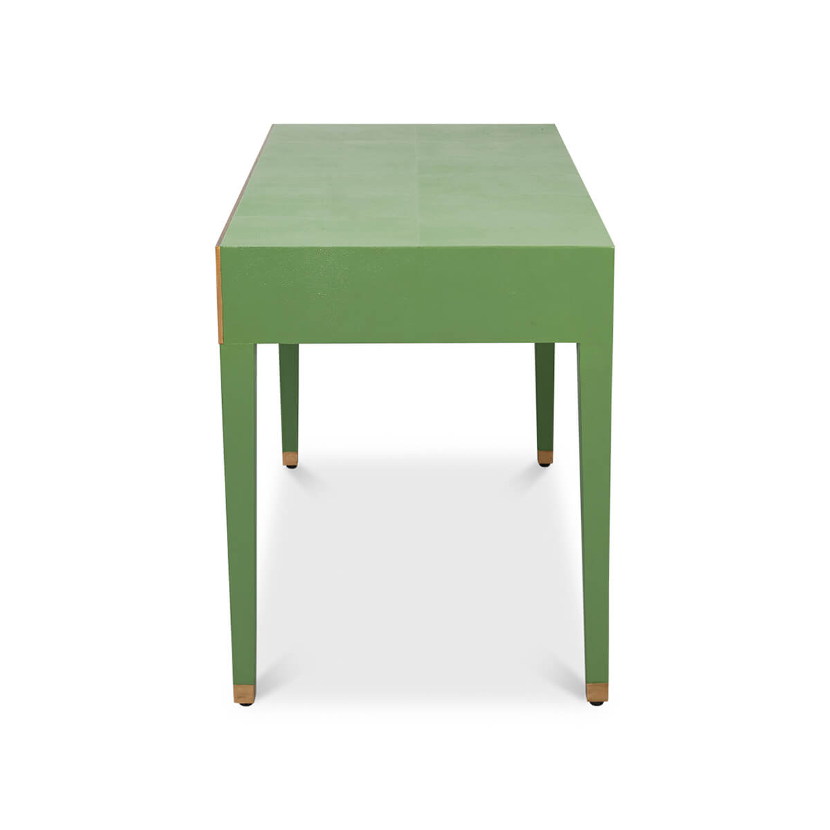 Art Deco Leather Desk In Watercress Green - English Georgian America