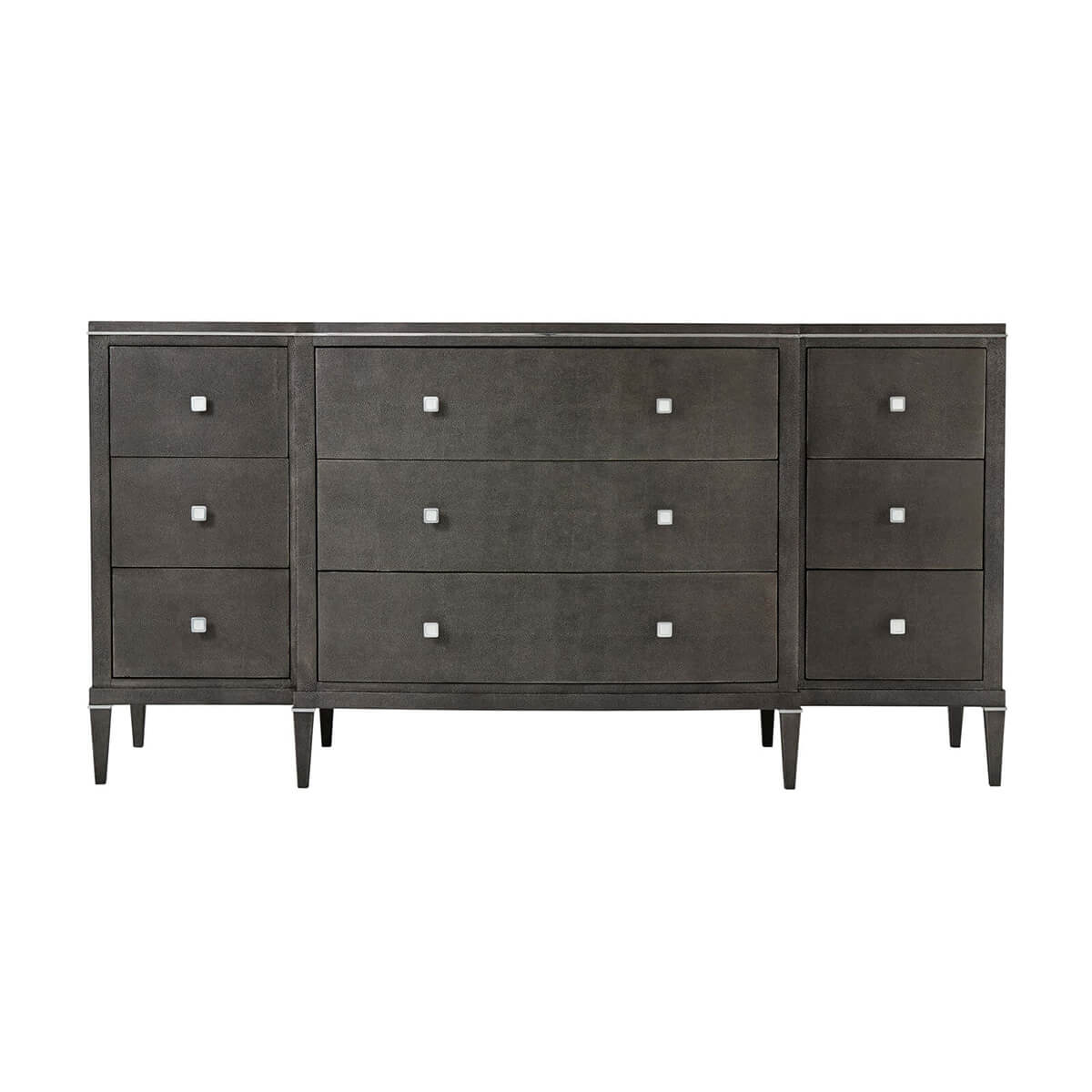 Art Deco Leather Dresser - Dark - English Georgian America