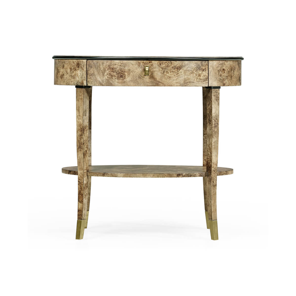 Art Deco Oval Burl Nightstand - English Georgian America