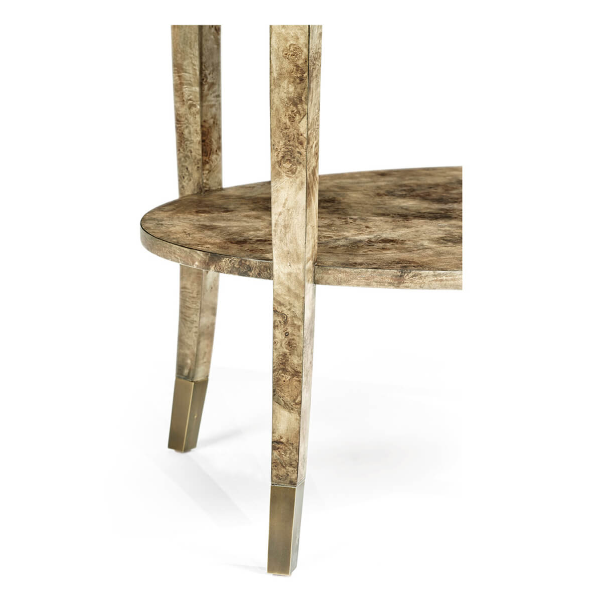 Art Deco Oval Burl Nightstand - English Georgian America