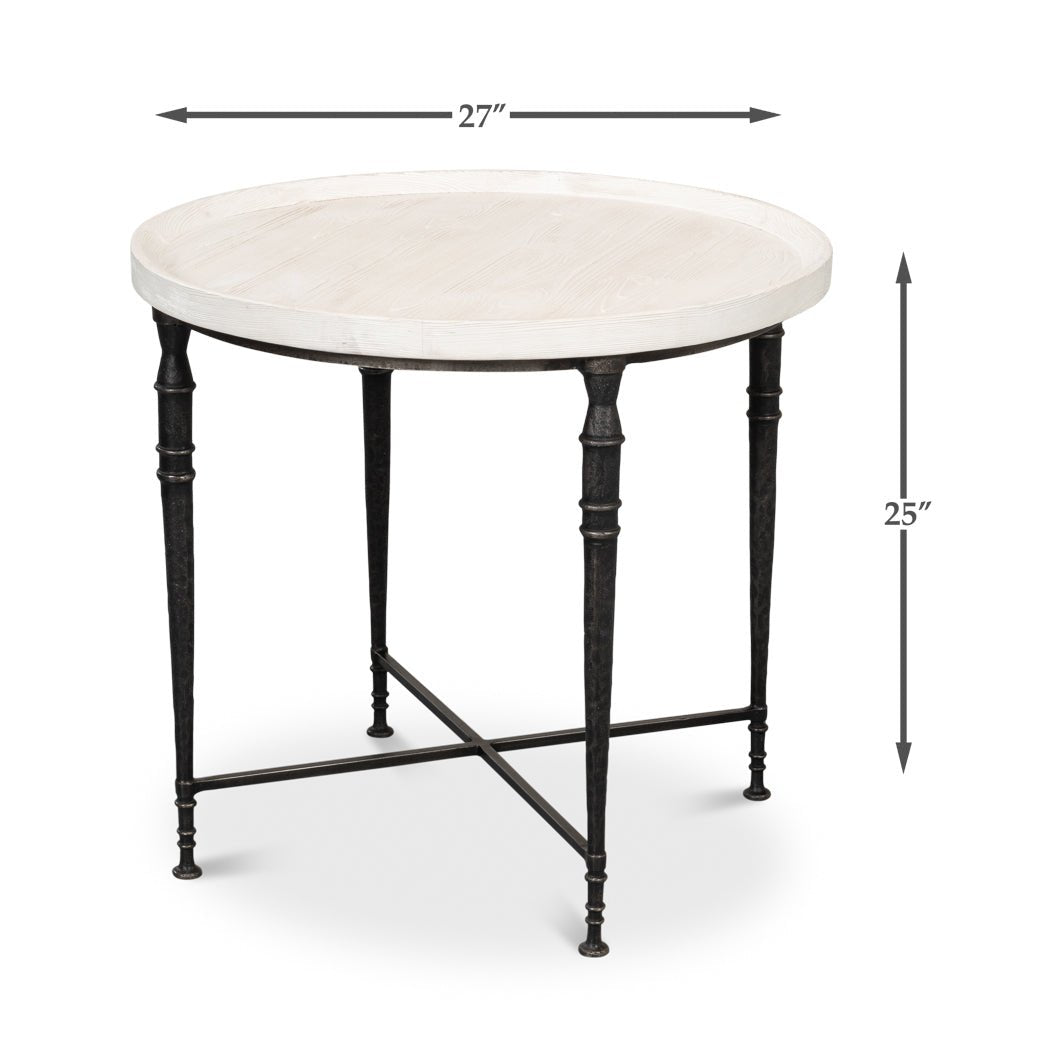 Art Deco Round End Table - English Georgian America