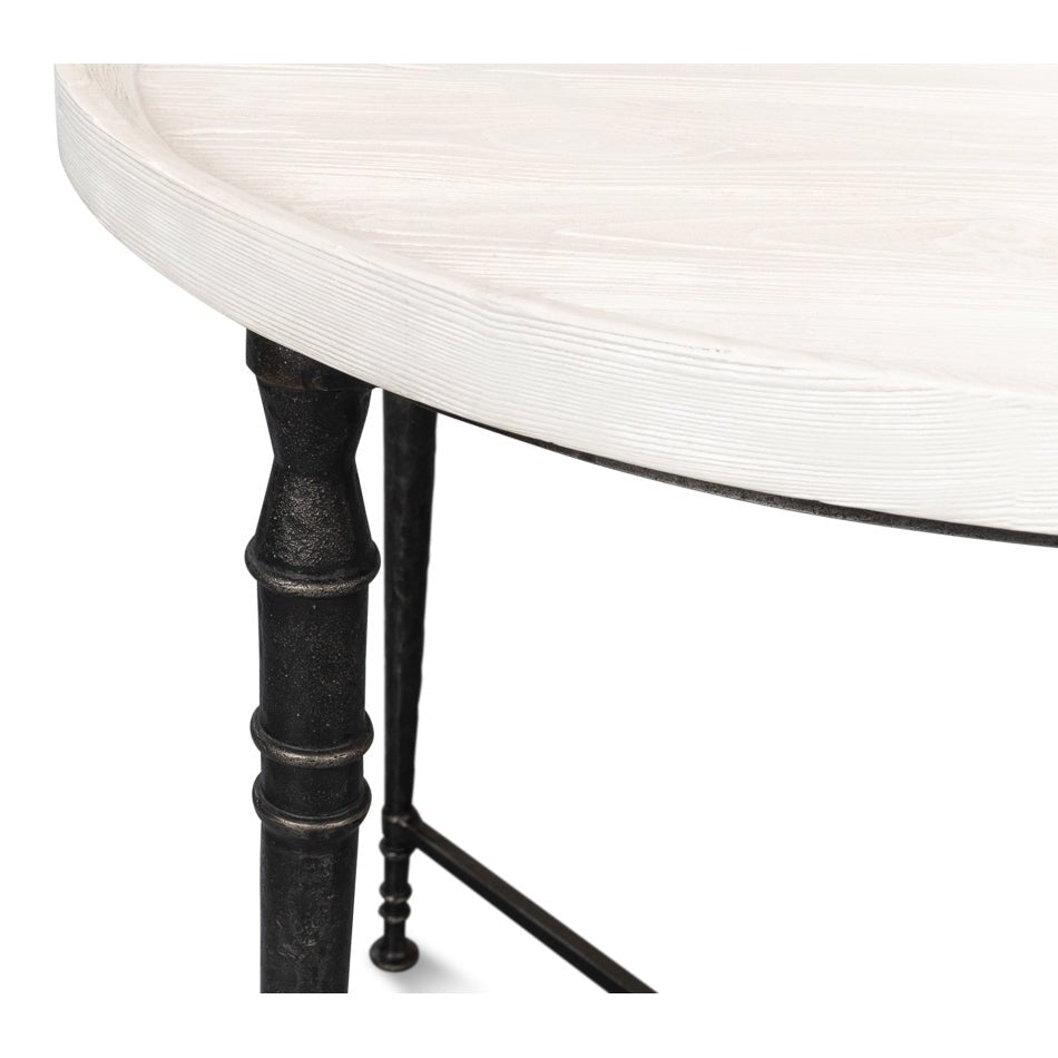 Art Deco Round End Table - English Georgian America