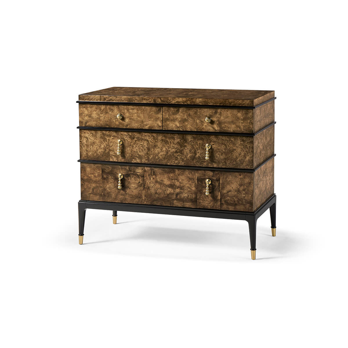 Art Deco Style Burl Wood Dresser - English Georgian America