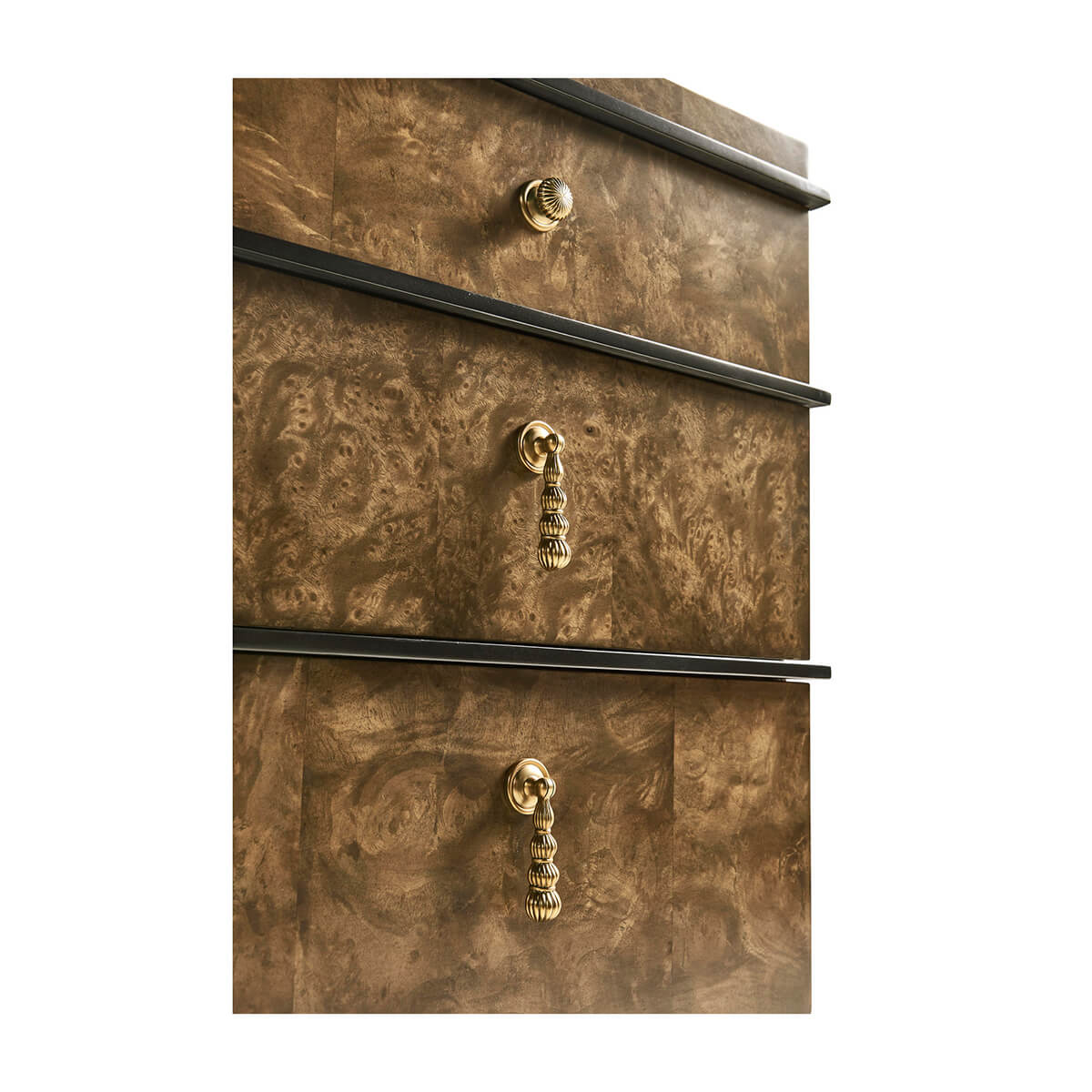 Art Deco Style Burl Wood Dresser - English Georgian America