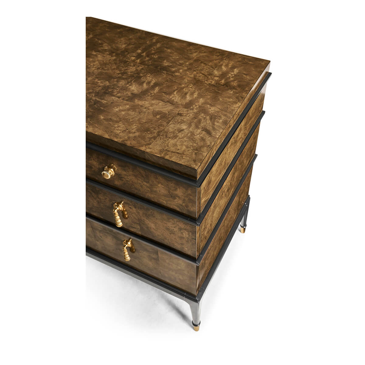 Art Deco Style Burl Wood Dresser - English Georgian America