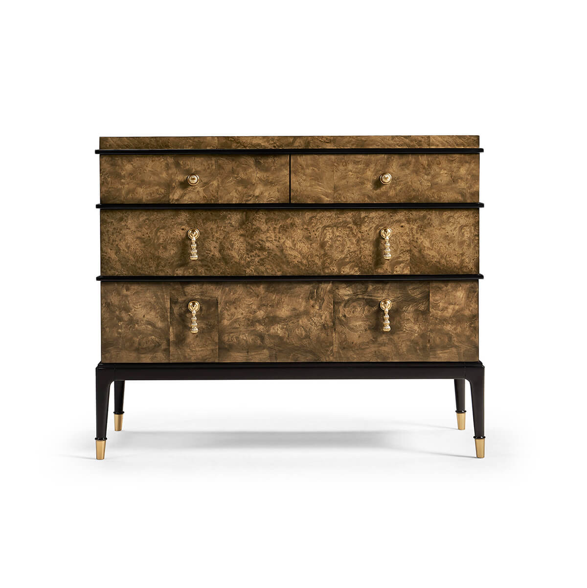 Art Deco Style Burl Wood Dresser - English Georgian America