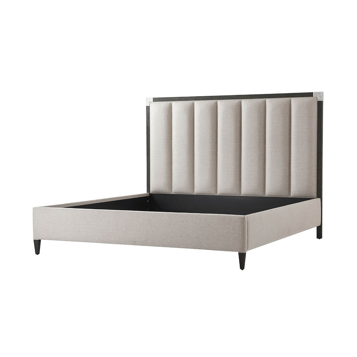 Art Deco Style King Size Bed - Nickel - English Georgian America
