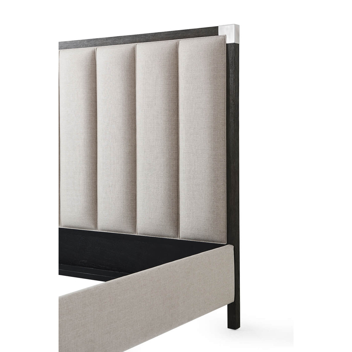 Art Deco Style King Size Bed - Nickel - English Georgian America