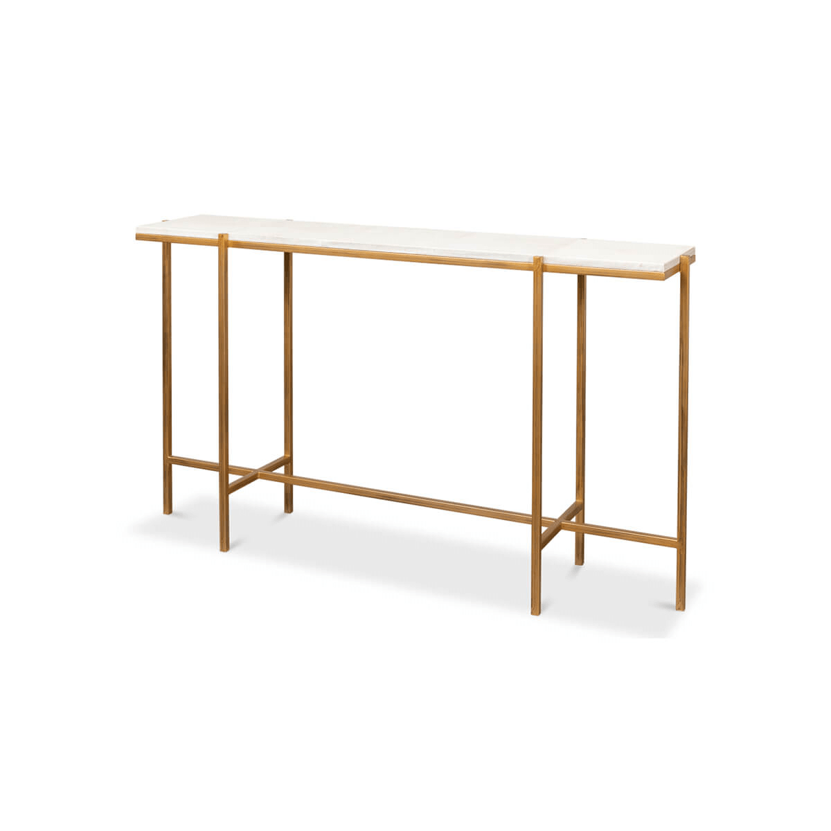 Art Deco Style Leather Top Console - English Georgian America