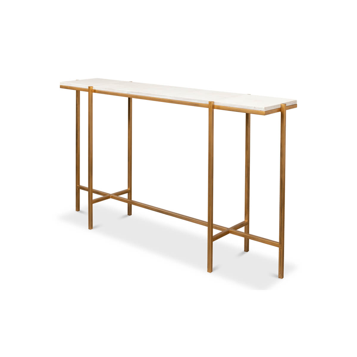 Art Deco Style Leather Top Console - English Georgian America