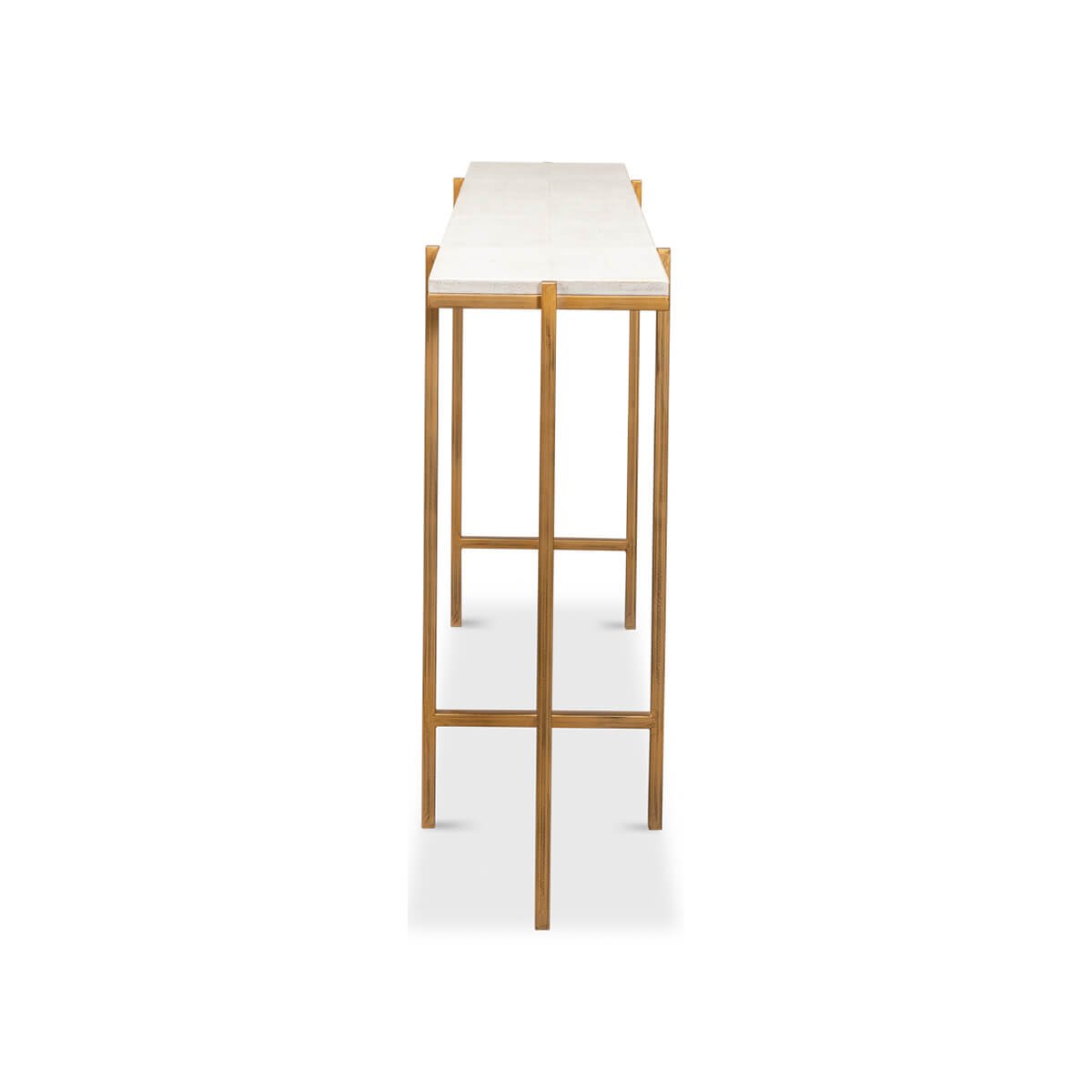 Art Deco Style Leather Top Console - English Georgian America