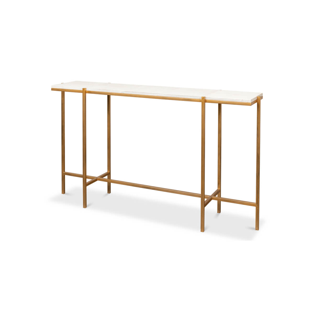 Art Deco Style Leather Top Console - English Georgian America