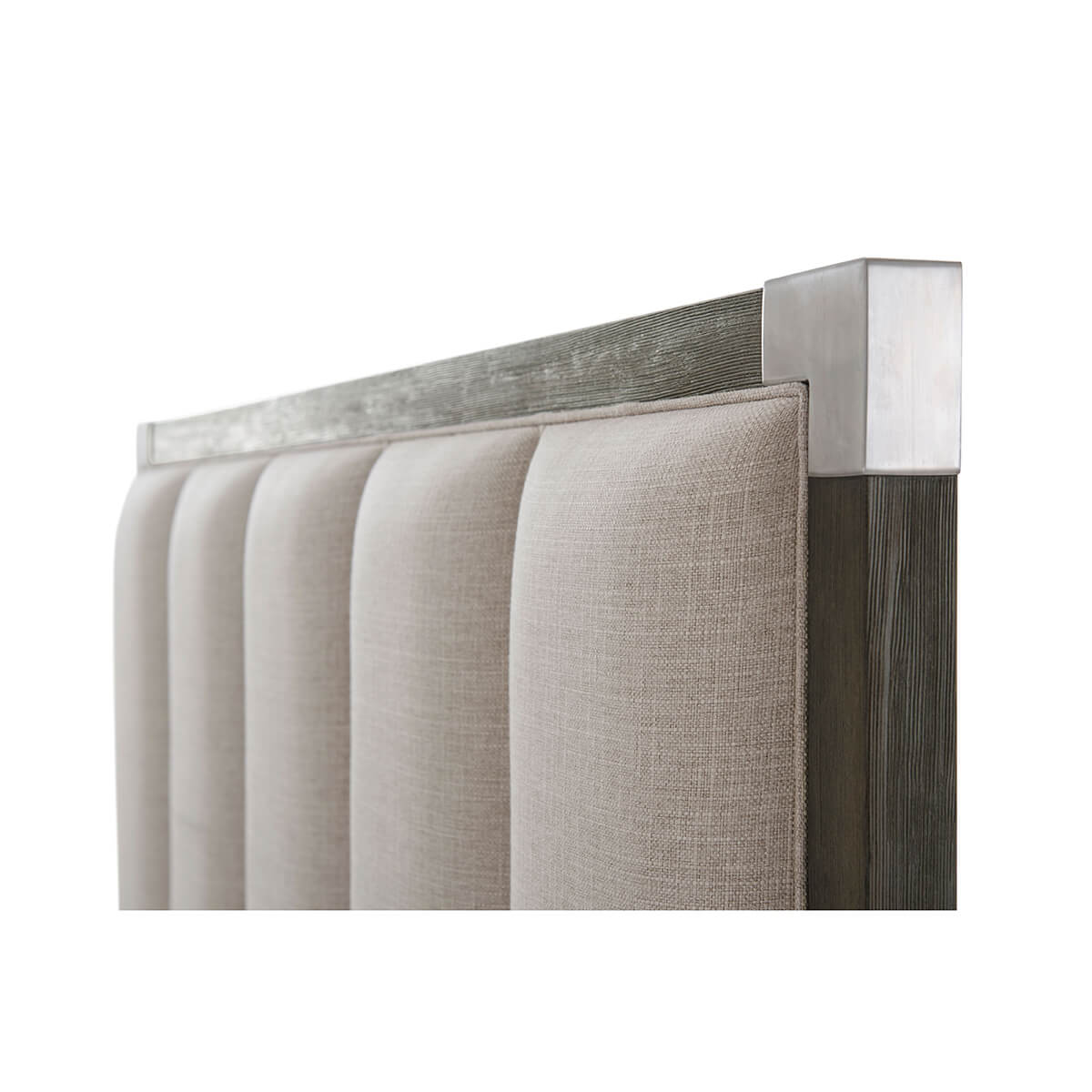 Art Deco Style Queen Size Bed - Nickel - English Georgian America