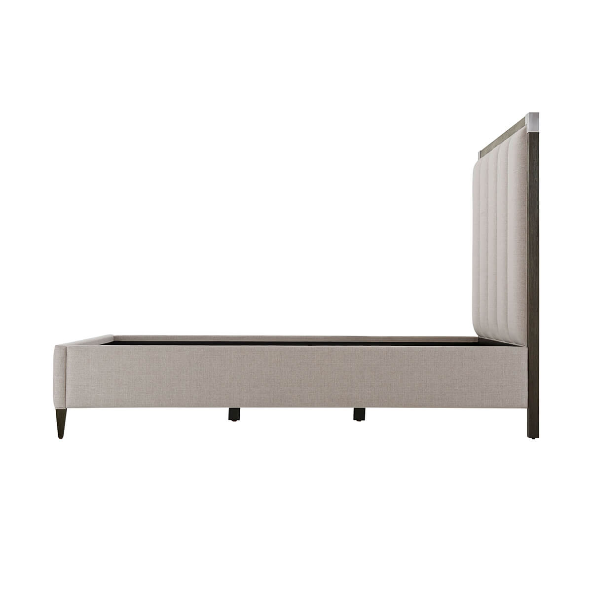 Art Deco Style Queen Size Bed - Nickel - English Georgian America