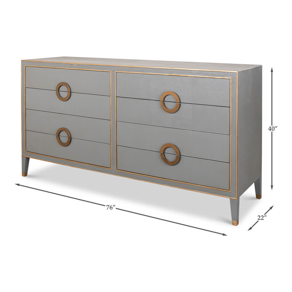 Art Deco Style Shagreen Dresser - English Georgian America